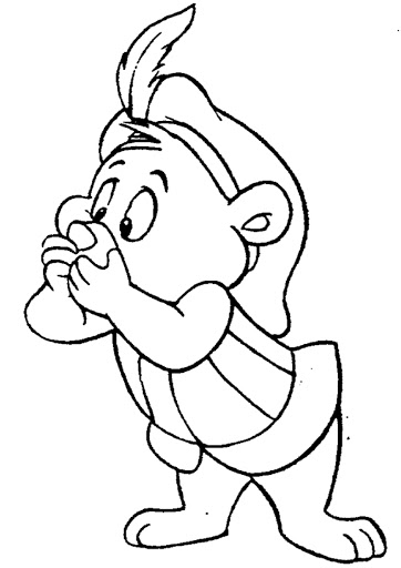 Online coloring book: Kabi is covering her mouth with her hands